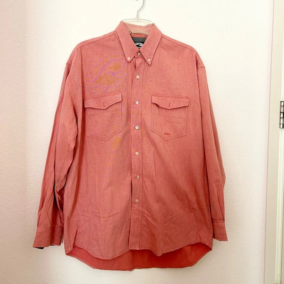 ROPER MEN'S SOLID AMARILLO COLLECTION LONG SLEEVE WESTERN SHIRT PINK SIZE M - Picture 1 of 9